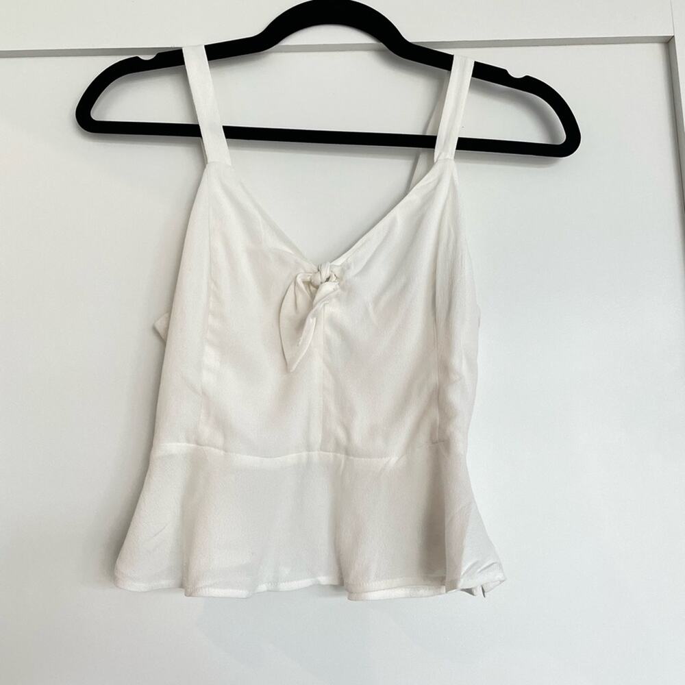 Aritzia Wilfred Cropped White Blouse Tank Size XXS